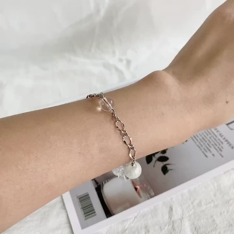 [Cinnamonmon] Purification | White Crystal Essential Oil Bracelet - สร้อยข้อมือ - แก้ว 