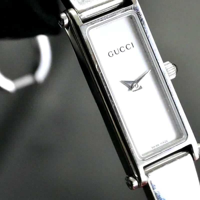 Free Shipping GUCCI 1500L Women's Bangle Watch Quartz 12mm Silver Square JAPAN - Women's Watches - Stainless Steel Silver