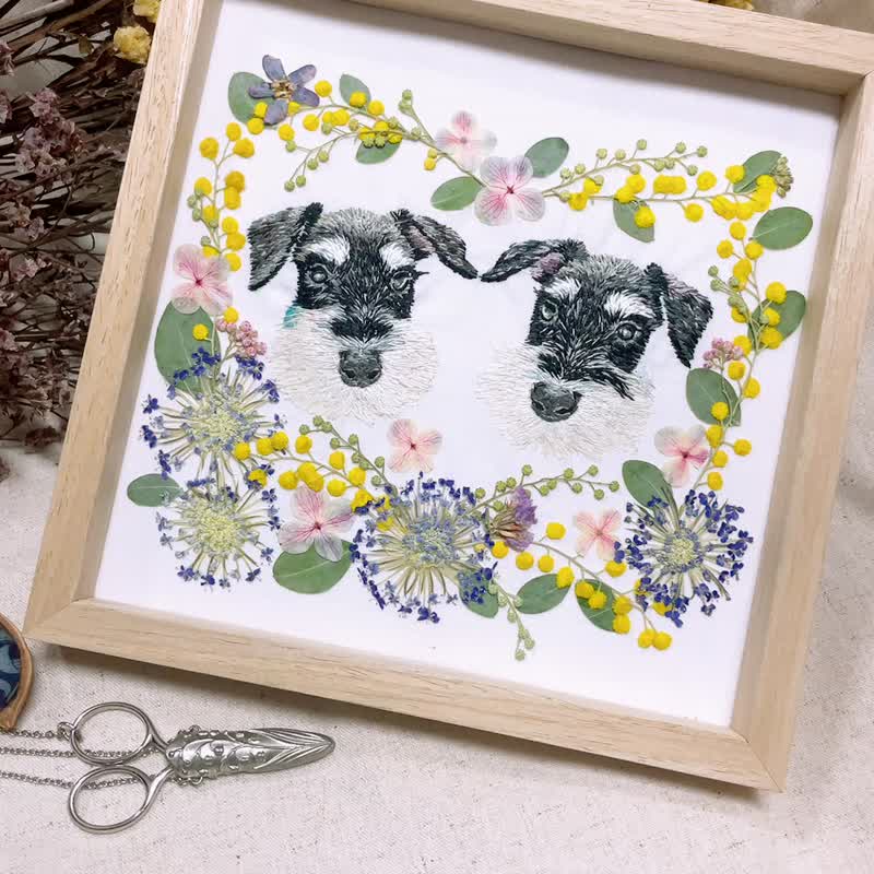 寵物刺繡拼押花框畫 - 相框/畫框 - 繡線 多色
