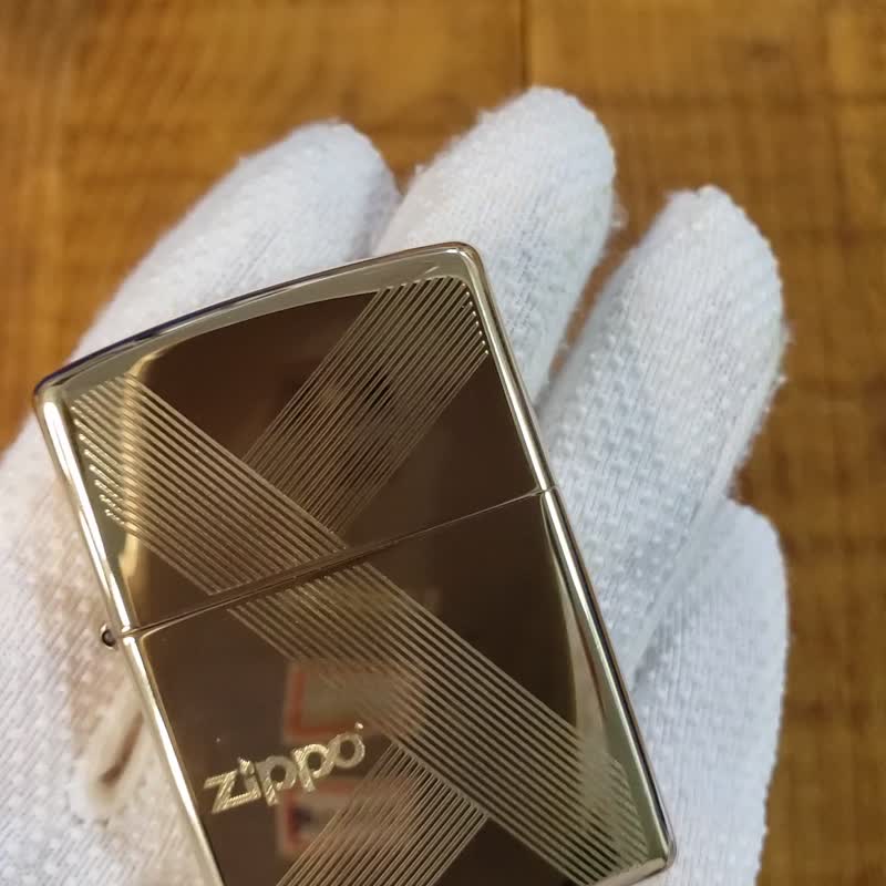 [ZIPPO official flagship store] Jindian beveled line windproof lighter 49255 - Other - Copper & Brass Gold