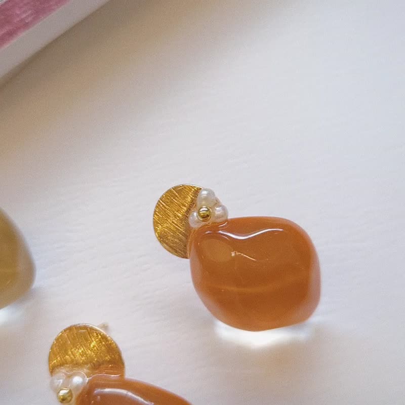1KM美好時光•水波紋理樹脂耳環-4色 - 耳環/耳夾/耳骨夾 - 樹脂 