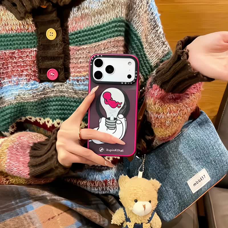 【隱藏式磁吸】Itspinkthat鋁合金按鍵全磨砂防摔防刮iPhone17pm - 手機殼/手機套 - 塑膠 黑色