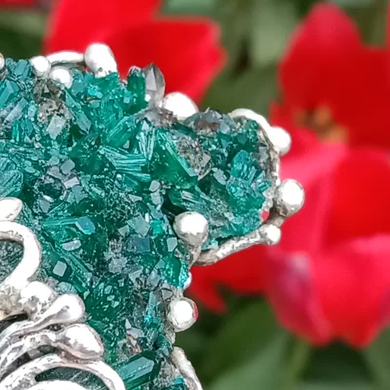 Dioptase Silver Ring - General Rings - Sterling Silver 