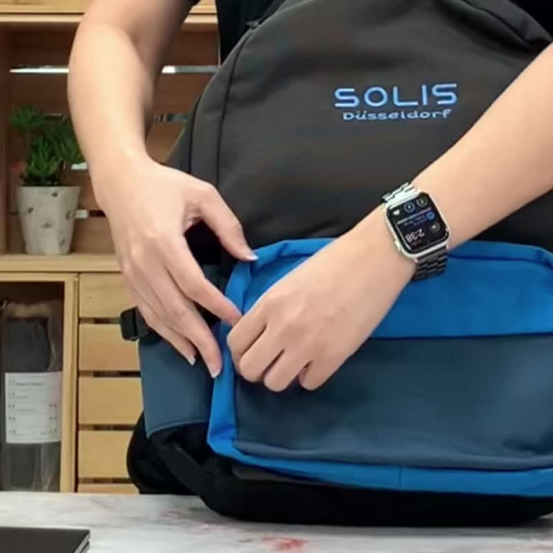 Solis Ones系列13吋電腦後背包-鵲灰藍-可套行李箱拉桿 - 後背包/背包/書包 - 聚酯纖維 