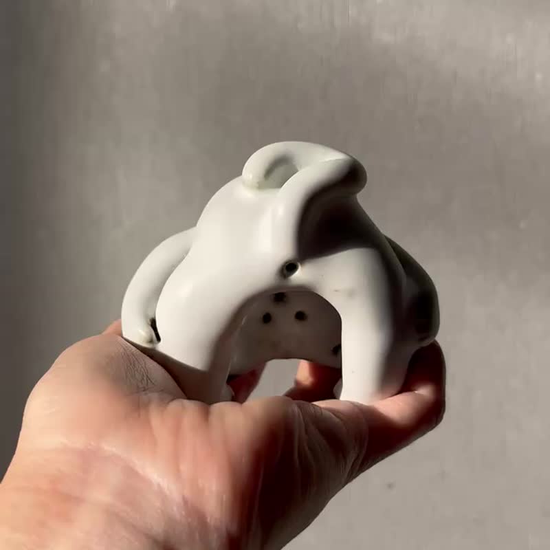 貓下去 / 小白目貓貓 / 陶偶 - 公仔/玩偶 - 陶 白色