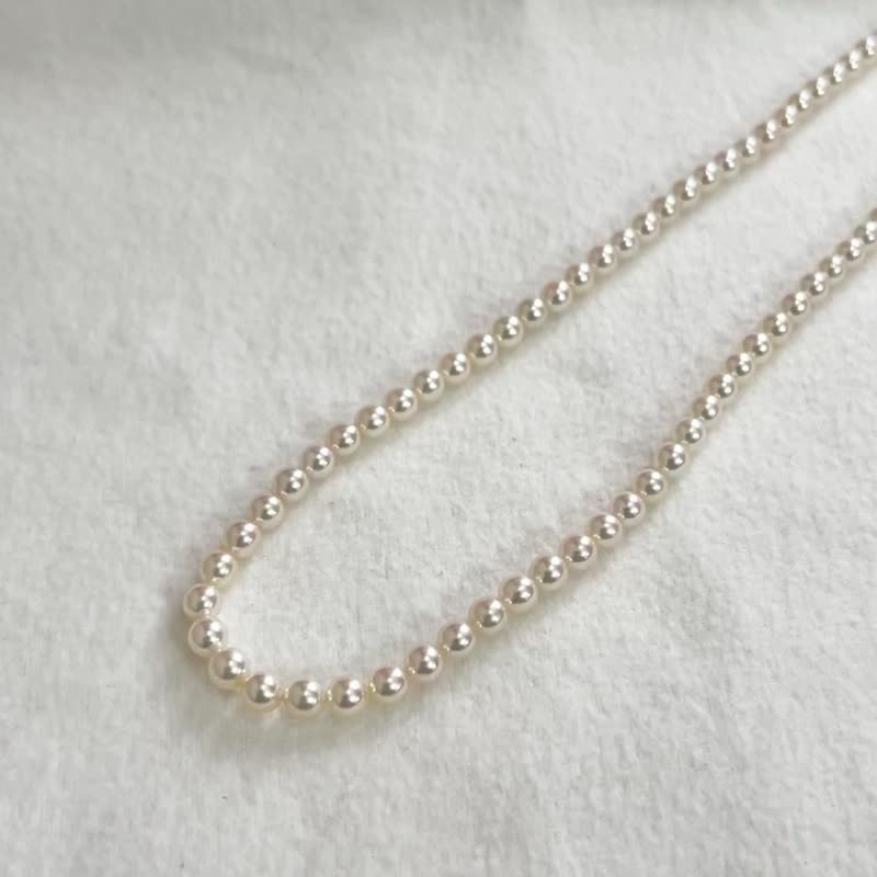 パールネックレス あこや真珠 4.5-5ミリ ベビーパール 日本産 希少 - ネックレス - 宝石 ホワイト