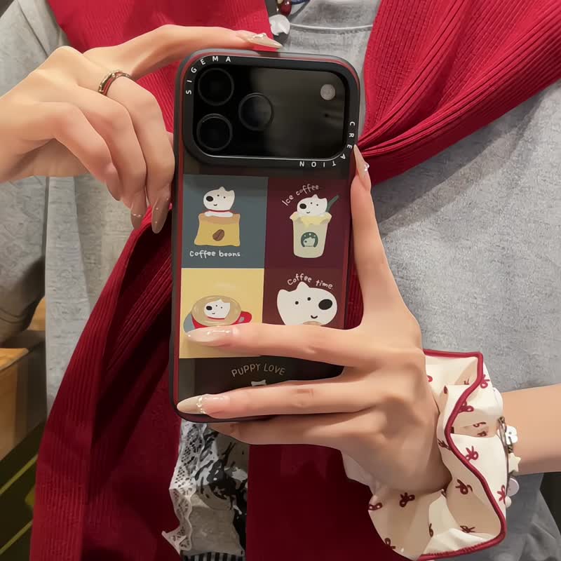 【隱藏式磁吸】Puppy Here鋁合金按鍵全磨砂防摔防刮iPhone17p/pm - 手機殼/手機套 - 塑膠 多色