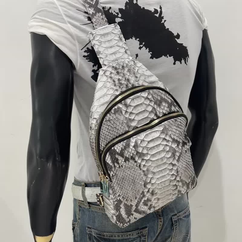 Python Leather Backpack King Snakeskin  Backpack Leather Rucksack - 後背包/書包 - 真皮 多色