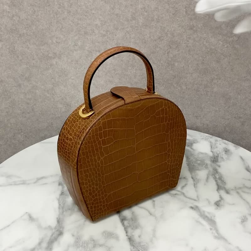 【 日本直送　名牌中古包 】CELINE セリーヌ ハンドバッグ ブラウン 型押しレザー バニティバッグ vintage ヴィンテージ オールド wnfv7n - 手提包/手提袋 - 真皮 咖啡色