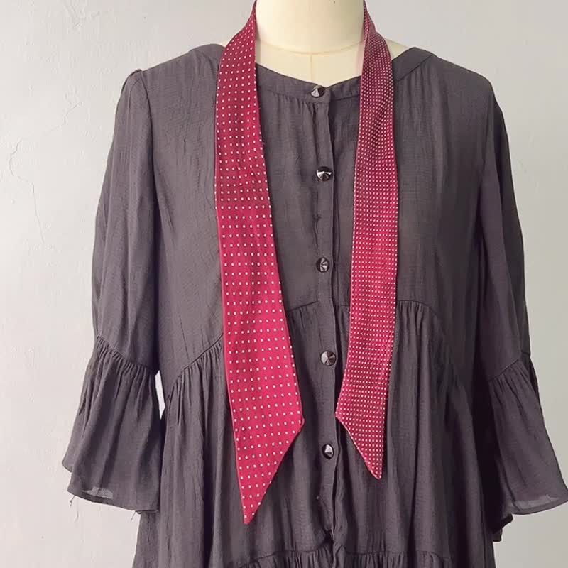 一点ものink 再構築DRESS UP ネクタイスカーフストールリメイク シルクウール混】U-conic purple ストール / muto