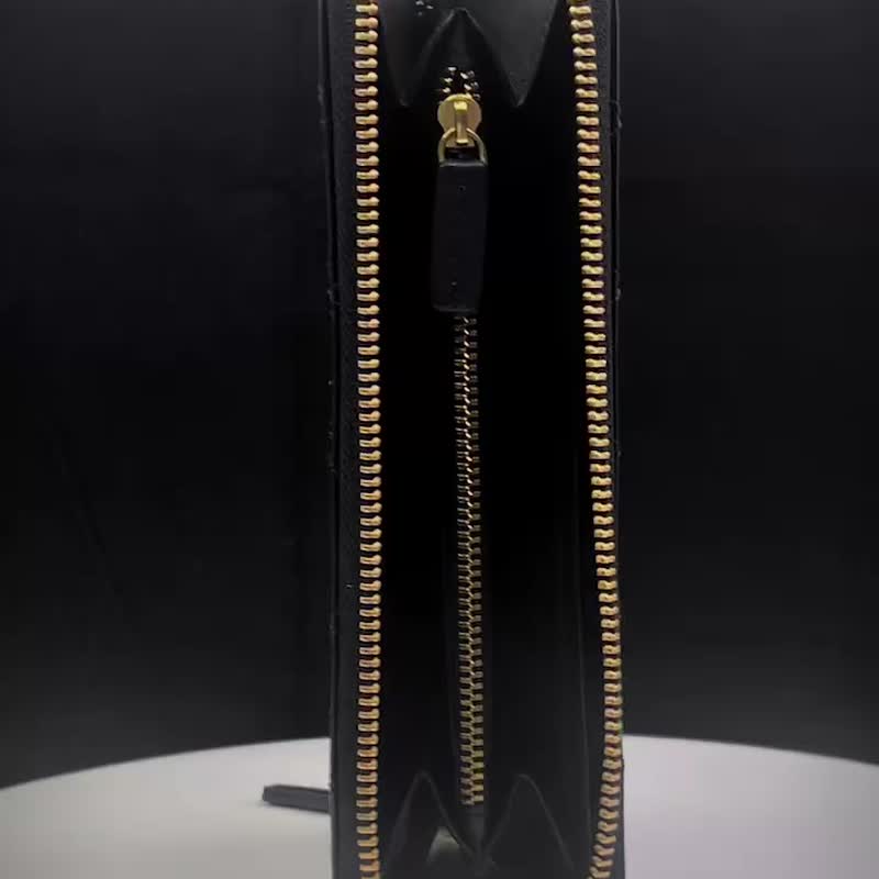 CROSS 限量1折 頂級小牛皮菱格紋長夾 全新專櫃展示品 - 錢包/皮夾/長短夾 - 真皮 黑色