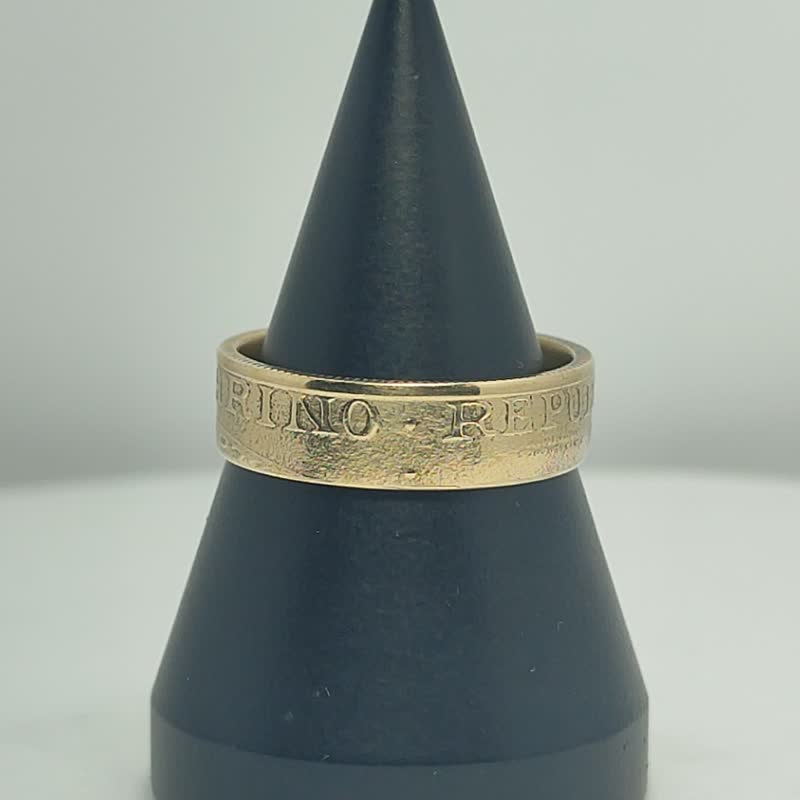 聖馬力諾硬幣戒指 200 里拉 1997 年男士硬幣戒指 女士硬幣戒指 - 戒指 - 其他金屬 