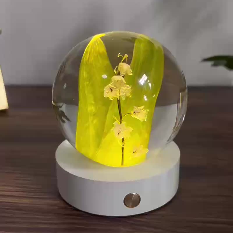 真花 \乾燥花 白鈴蘭花永生花樹脂夜燈 - 擺飾/家飾品 - 樹脂 白色