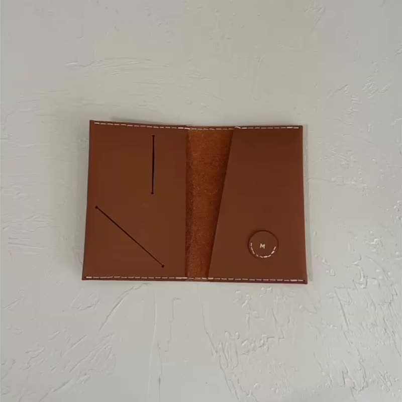 Leather Passport Holder – Caramel Brown - ที่เก็บพาสปอร์ต - หนังแท้ สีนำ้ตาล