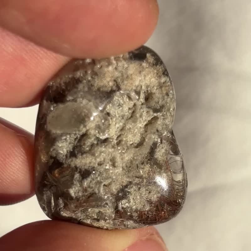 幽靈穿髪 白幽靈 線幽靈 銀髪 銅髪晶 水晶 小滾石 手把玩 天然 - 擺飾/家飾品 - 水晶 多色