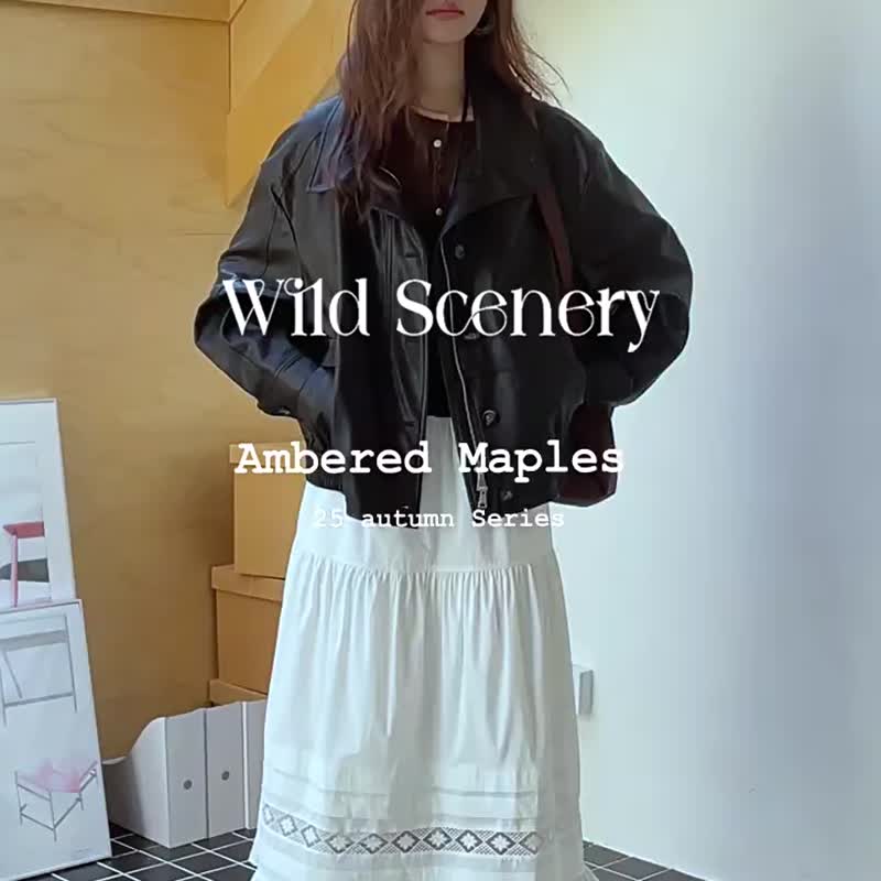 黑色影像 法式復古酷女孩PU皮衣 立領機車外套 - 女大衣/外套 - 人造皮革 黑色