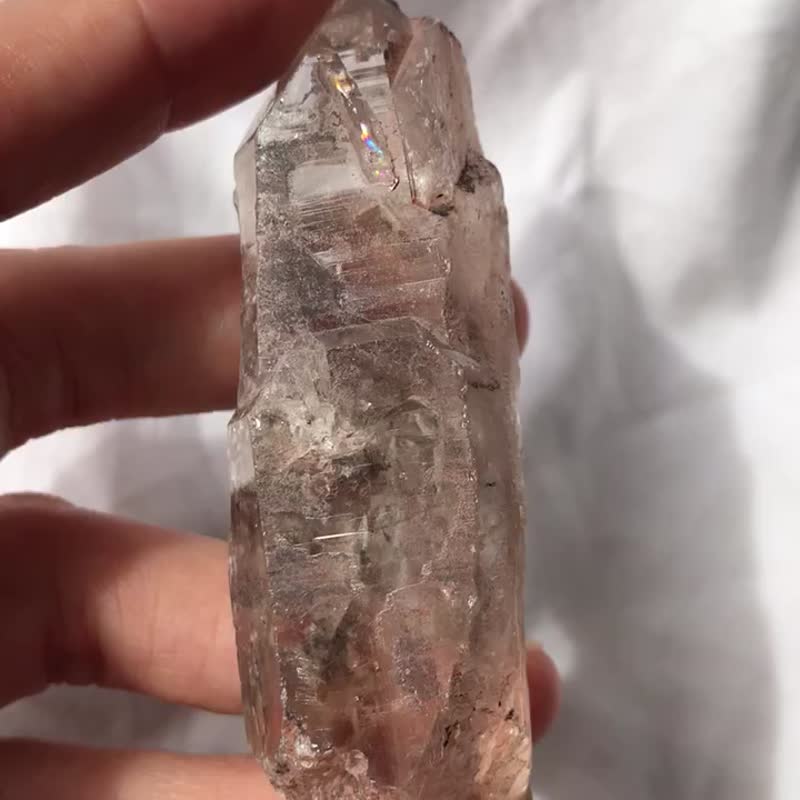 鈦晶簇 白幽靈共生 水晶簇 城堡 手握 天然水晶 茶晶 擺設 水晶 - 擺飾/家飾品 - 水晶 金色