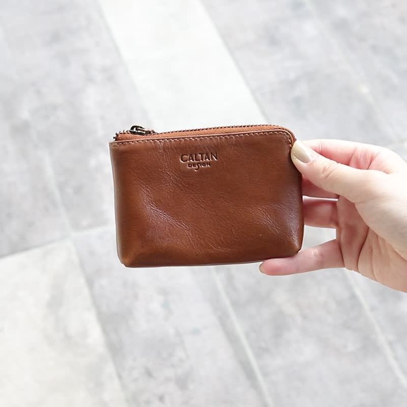 [Lucky Item] Genuine leather single-layer coin purse-075076 four colors - กระเป๋าใส่เหรียญ - หนังแท้ สีนำ้ตาล