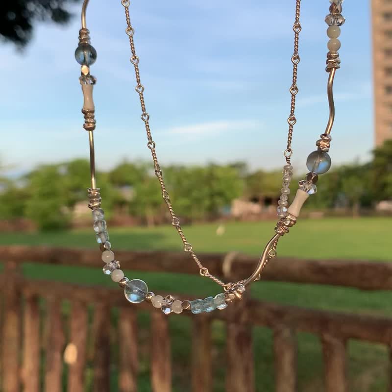 寧靜の海/ 925銀天然水晶能量/ 手作項鍊/ 客製禮物 - 項鍊 - 半寶石 