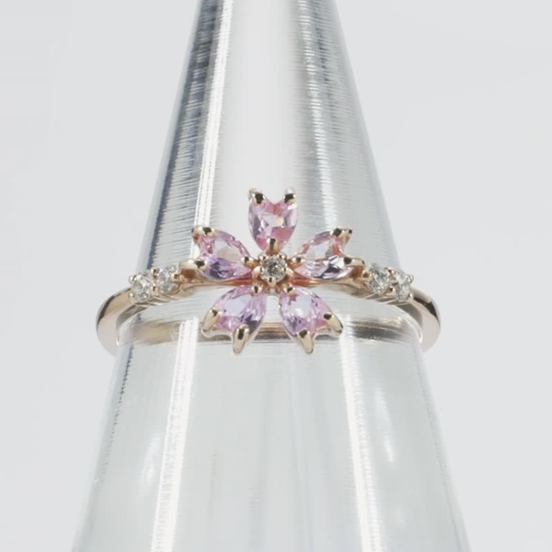 K10 pink gold pink sapphire/diamond ring - General Rings - Gemstone Pink