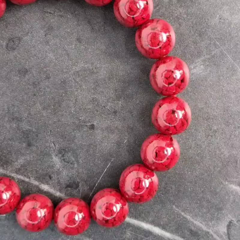 原石結晶朱砂ブレスレット 結晶砂ブレスレット 6mm 8mm 10mm 12mm - ブレスレット - 半貴石 多色