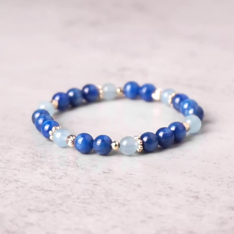 Light Design Series // Stone Ocean Sapphire Bracelet // Communication, Expression and Observation - Bracelets - Crystal Blue