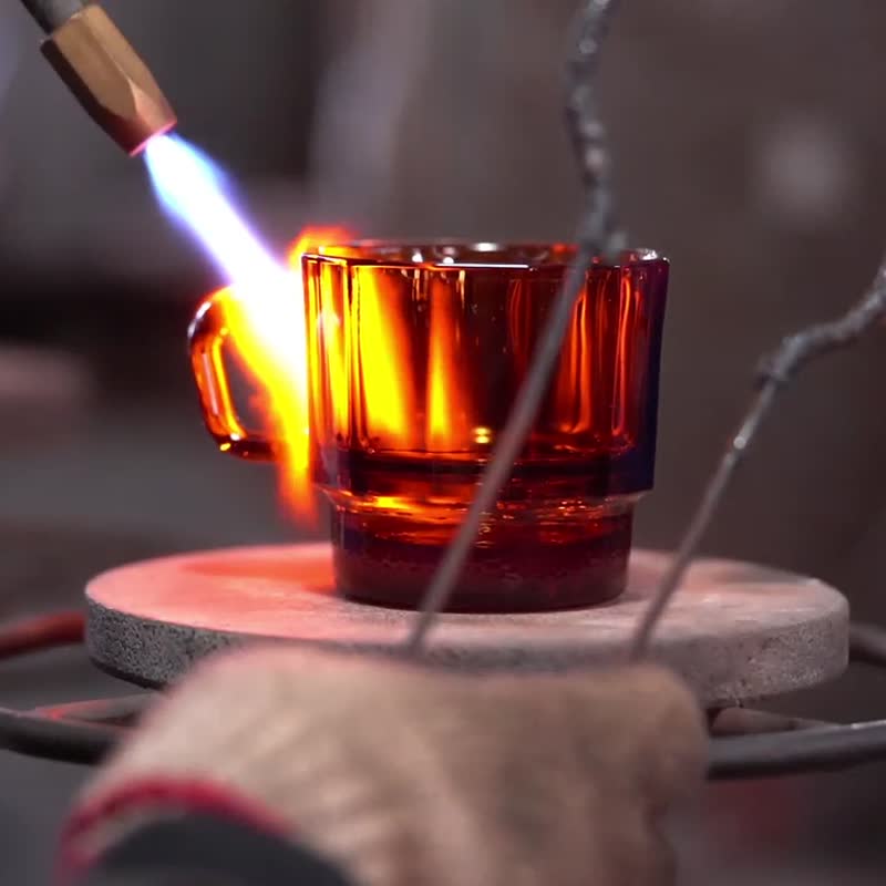 【2025新色】HMM W Glass 春池 青色玻璃杯 300ml 綠色友善 - 杯子 - 玻璃 藍色