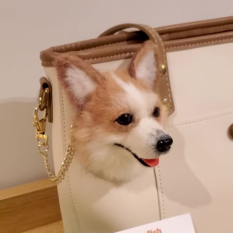 【オーダーメイド羊毛フェルト】ペットヘッドマスコット - オーダーメイドグッズ - ウール ホワイト