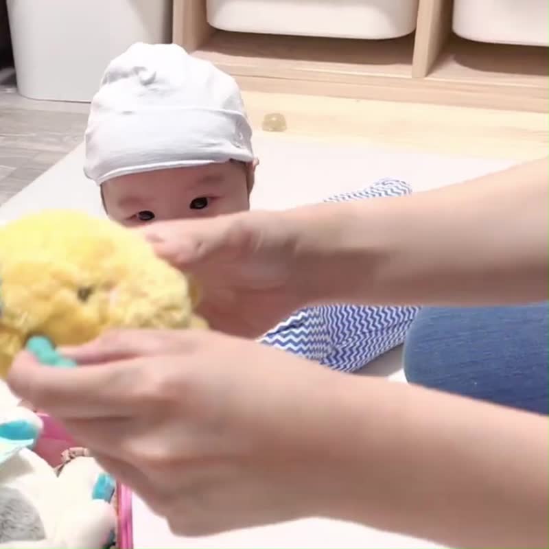 【Customizable】Prosperity & Wealth - Soothing Doll + Multi-Use Blanket + Rattle + Teether Full Month Gift Box - ของเล่นเด็ก - วัสดุอื่นๆ สีเหลือง