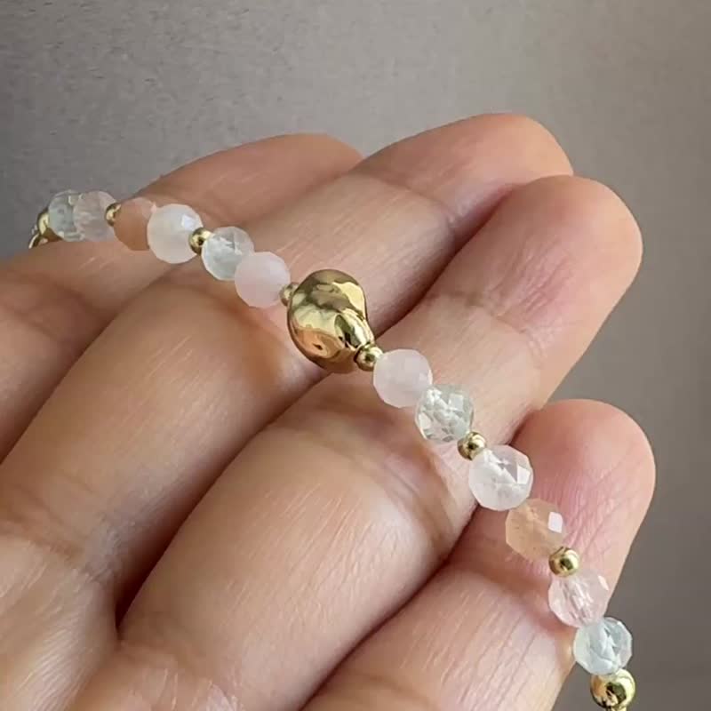 好孕來 | 月光石 粉晶 海藍寶 橙月光石 水晶手鍊 禮物 - 手鍊/手環 - 水晶 粉紅色