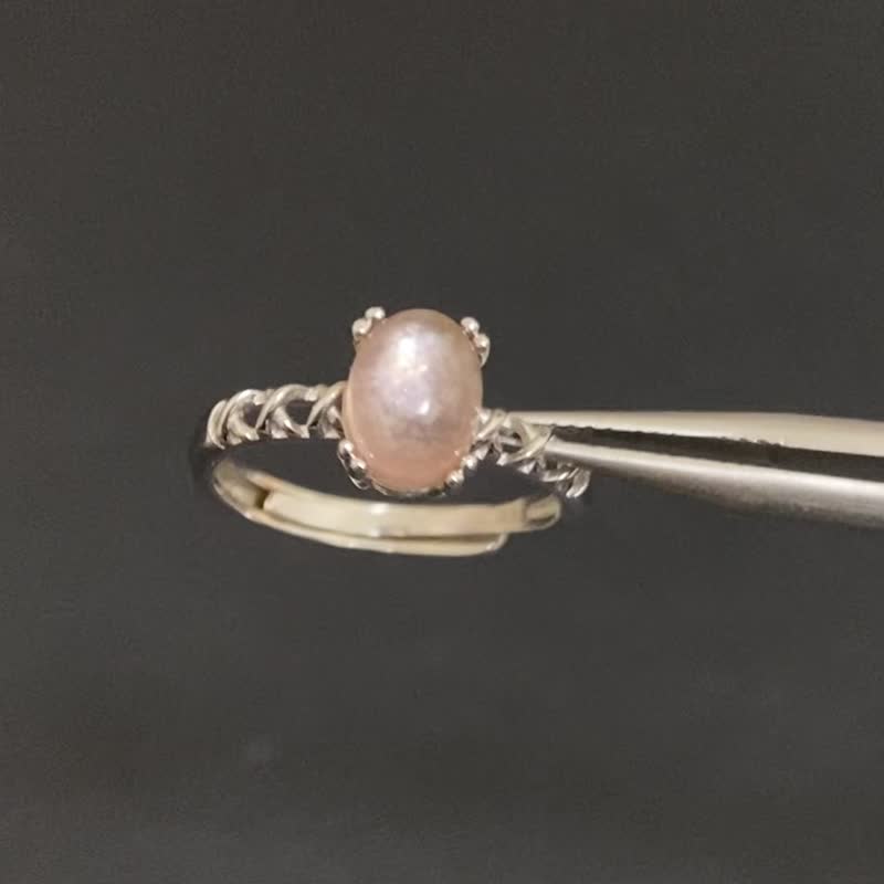 15% off for 2 pieces | Kunite sterling silver ring (champagne pink tone scale light and unpopular mineral) - General Rings - Sterling Silver 