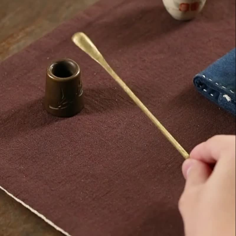 清竹, 手工製作純銅蓋置, 茶勺托, 壺蓋托, 功夫茶配件, 茶具擺件 - 茶具/茶杯 - 銅/黃銅 