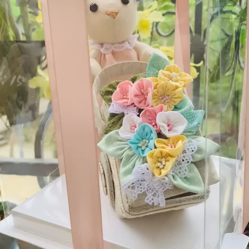 日系拼布花車小熊 情人節禮物, 送禮, 居家擺飾 - 擺飾/家飾品 - 棉．麻 