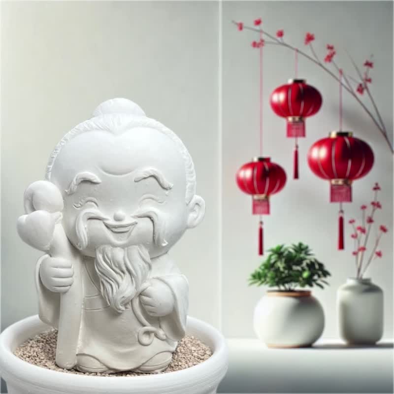 Chinese Valentine's Day Red Thread of Marriage leads to purification and auspiciousness under the moon for the elderly small plate set art fragrance diffuser - Fragrances - Cement White