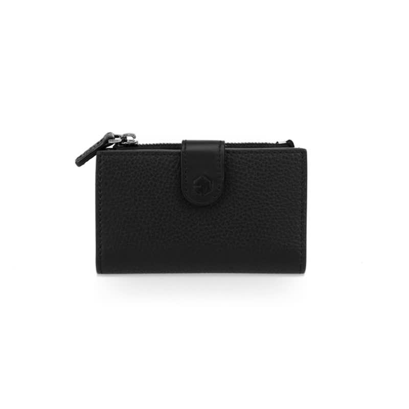 Genova Cowhide Leather Key Wallet - กระเป๋าสตางค์ - หนังแท้ สีดำ