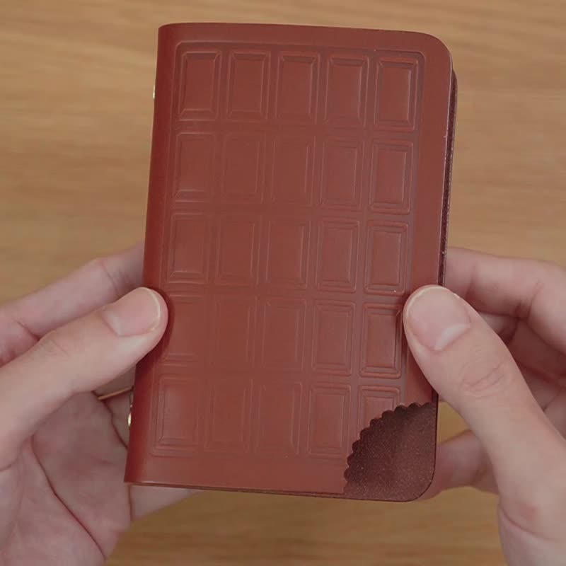 かじられちゃったチョコ×M５システム手帳カバー(マイクロ５/ミニ５穴) - 筆記本/手帳 - 真皮 咖啡色