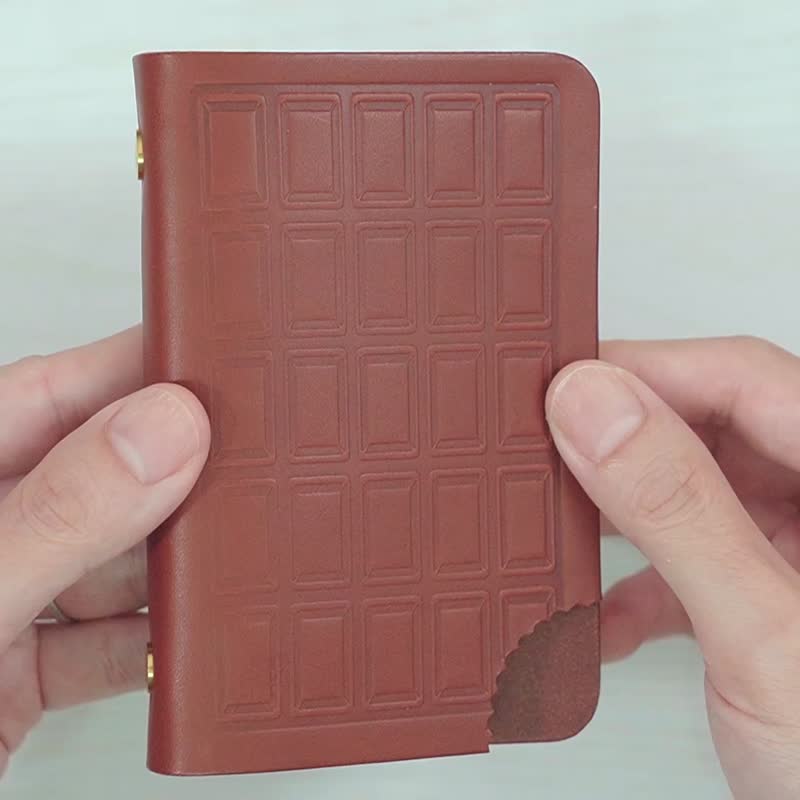 かじられちゃったチョコ×M５システム手帳カバー(マイクロ５/ミニ５穴) - 筆記本/手帳 - 真皮 咖啡色