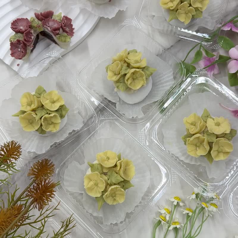 AY baker 韓式裱花 大福 麻糬 紅豆大福 紅豆麻糬 四葉草 幸運草 - 蛋糕/甜點 - 新鮮食材 粉紅色