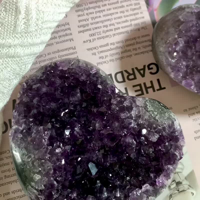 Crystal.EAA 開館優惠 愛心紫水晶簇 X2 Amethyst *不含水晶手鏈* - 擺飾/家飾品 - 水晶 紫色