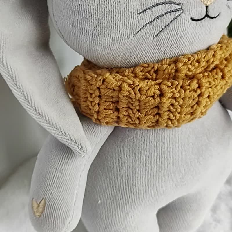 Baby toys banny handmade rabbits. - Kids' Toys - Cotton & Hemp Silver