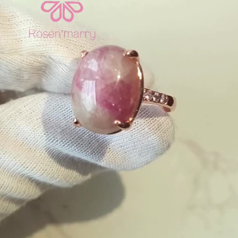 Natural Ruby and Tanzanite 25 Cts Ring Sterling Silver 925 with Rosegold Plated. - 戒指 - 純銀 紅色