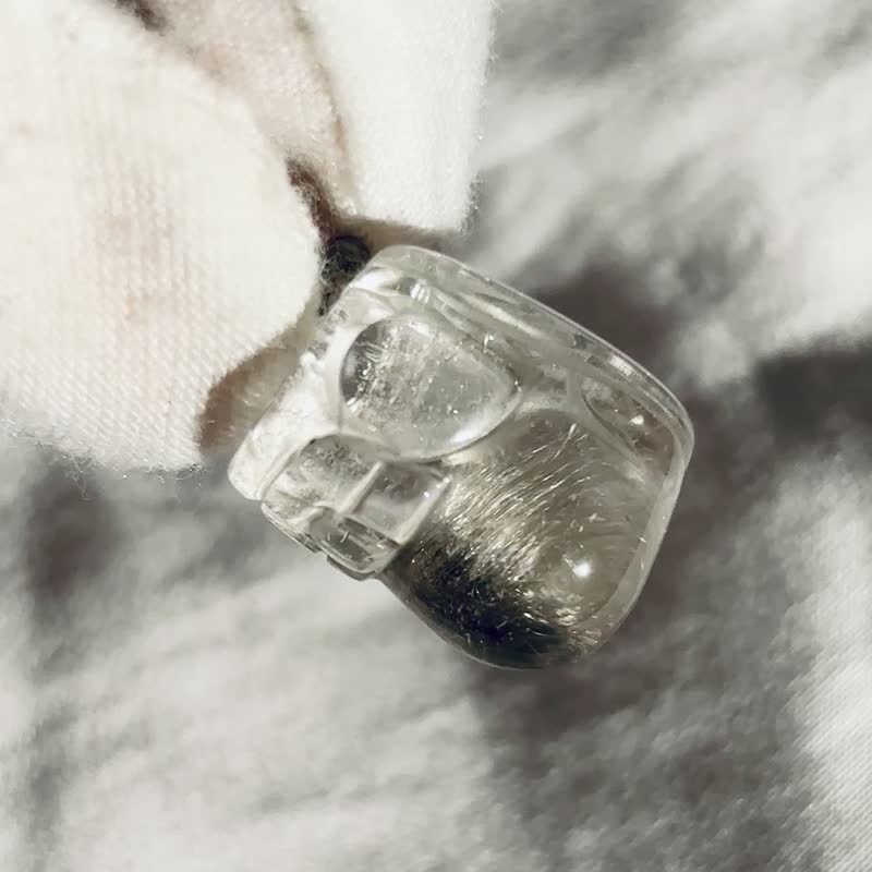 精品 板鈦 銀鈦晶 銀髮晶 吊墜 項鍊 順髪 貓眼 天然水晶 冰透 - 項鍊 - 水晶 銀色
