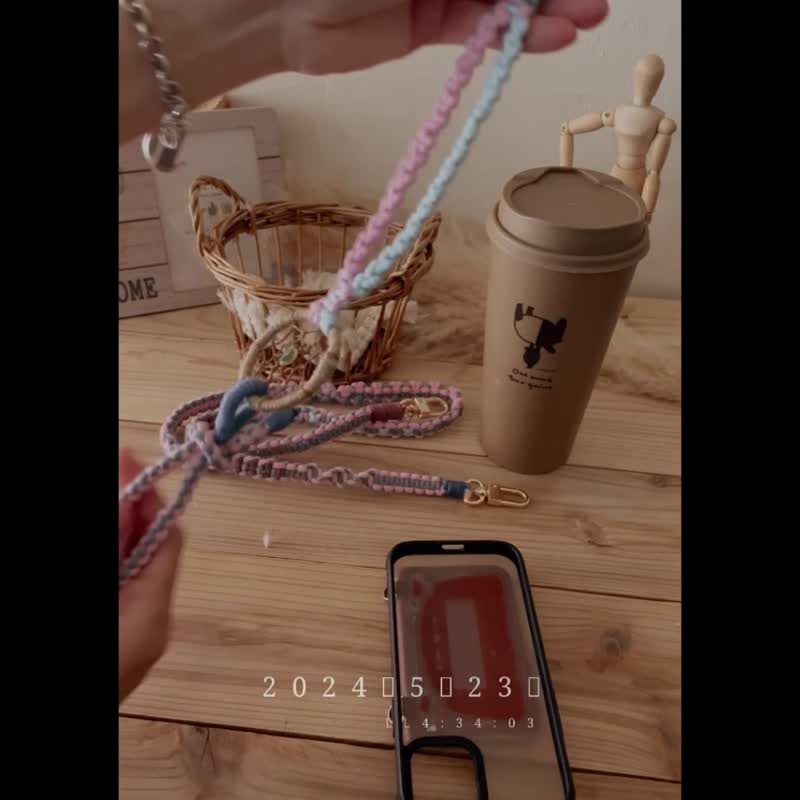 //客製專區//3way補夢網手機揹帶/多功能揹帶/macrame - 手機掛繩/背帶 - 棉．麻 