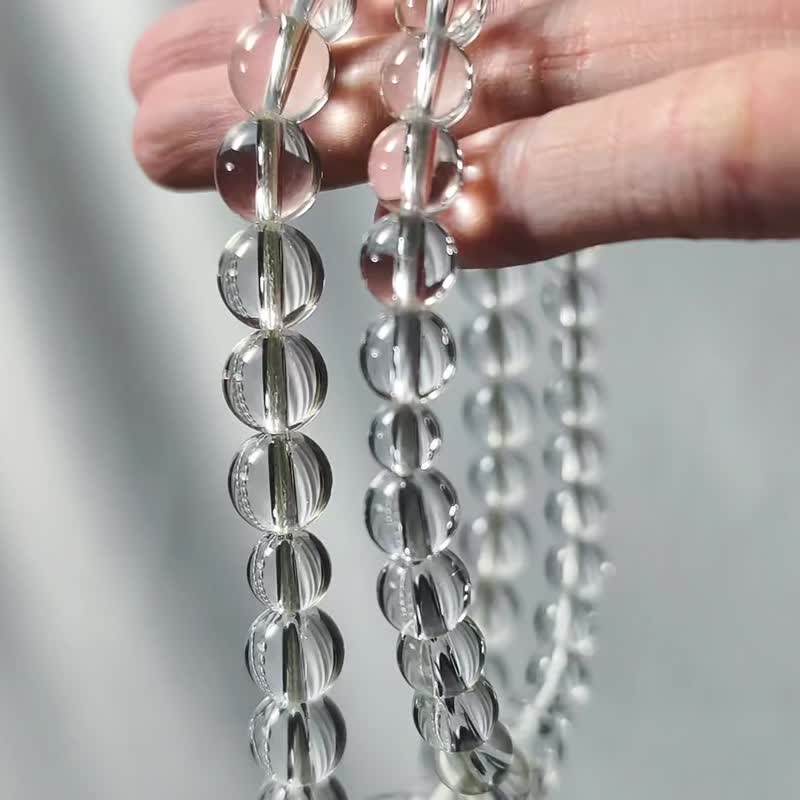 Premium White Crystal Japanese Prayer Beads Juzu Export to Japan Taiwan-Japan Friendship Prayer Gift - Bracelets - Gemstone White