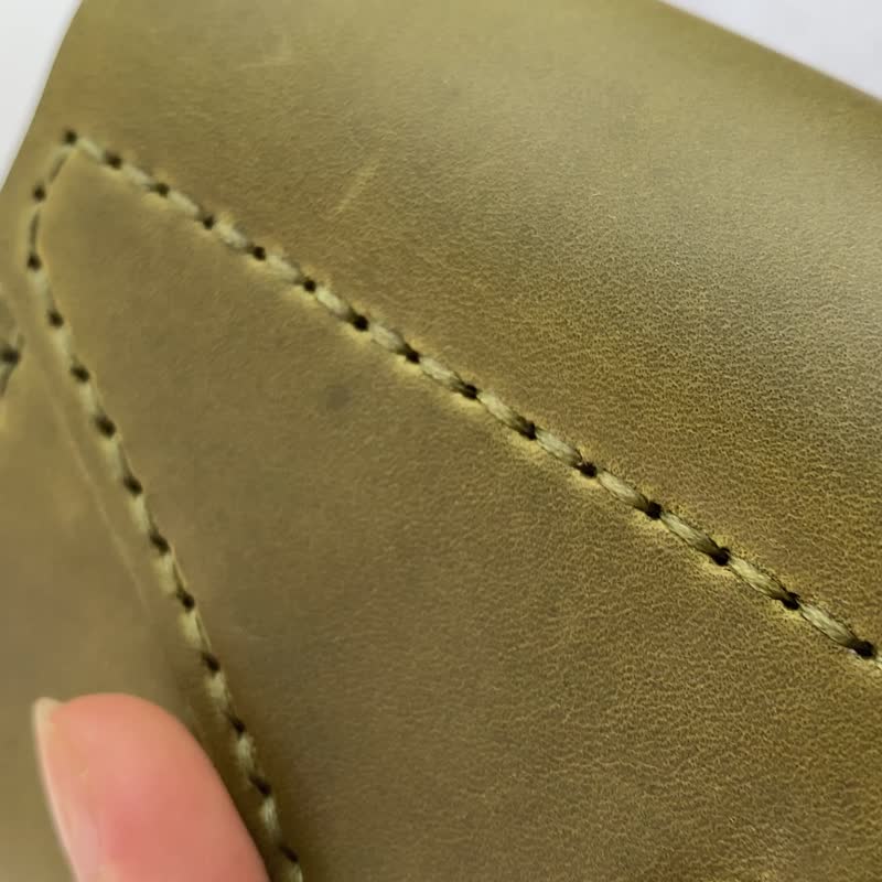Leather Glasses Case / Handmade Holster For Sunglasses / Reading Glasses Cover - Eyeglass Cases & Cleaning Cloths - Genuine Leather Green
