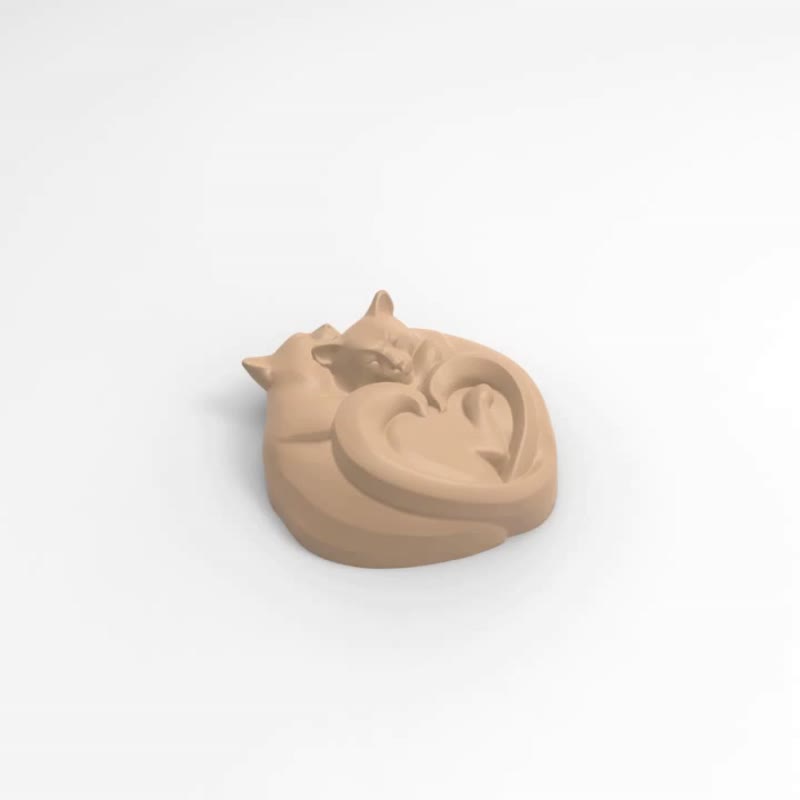 三維模型STL CNC Router文件 3dprintable 兩只睡覺的貓 - 其他數位設計 - 其他材質 