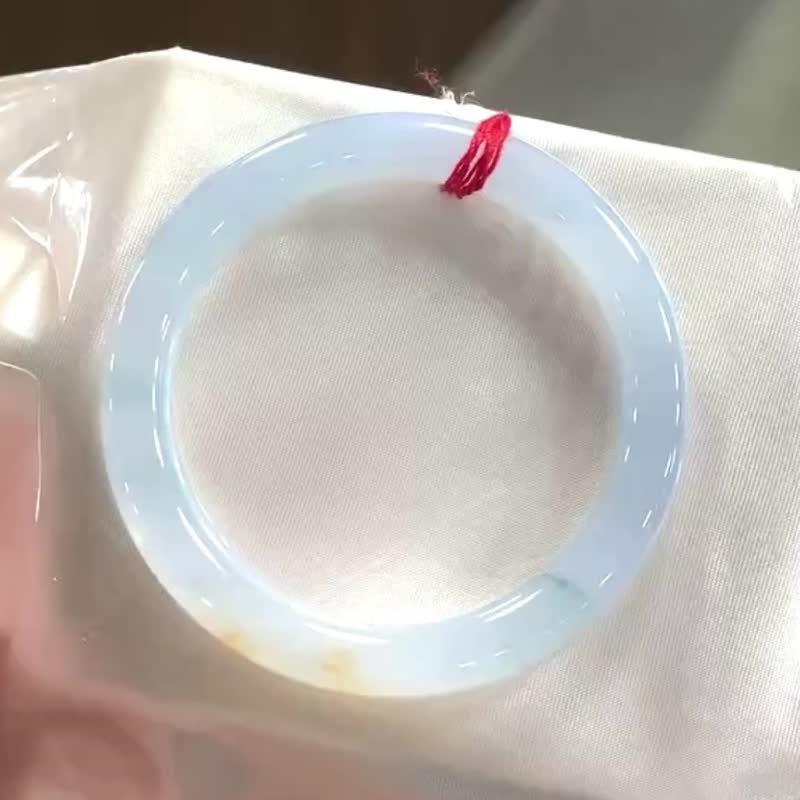 冰種翡翠天然翡翠玉鐲 A玉手鐲 玉鈪 • 冰種紫羅蘭灑金翡翠圓鐲 - 手鍊/手環 - 玉石 紫色