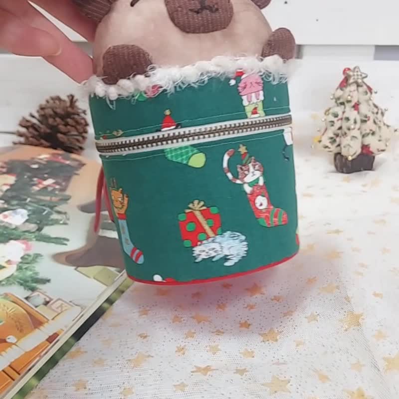 Christmas Capybara Storage Box - Storage - Cotton & Hemp Green