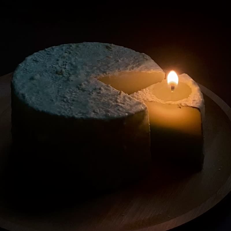 [Simulation Dessert] Matcha Double Layer Cheesecake Candle | Can be cut into pieces at any time - เทียน/เชิงเทียน - ขี้ผึ้ง สีเขียว