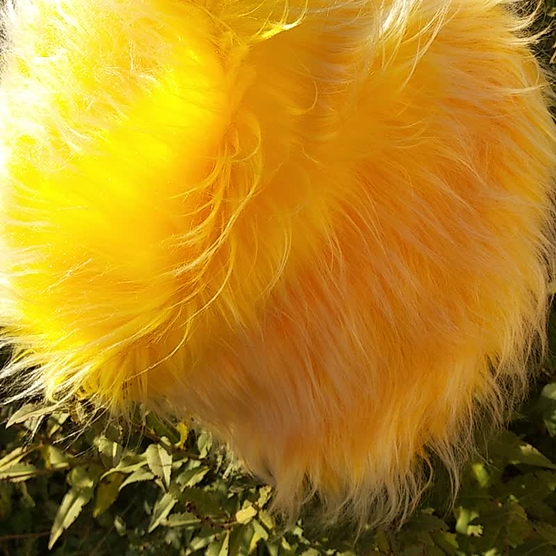 Bright yellow faux fur bucket hat. Rave shaggy hat. Festival fuzzy neon hat. - Hats & Caps - Other Materials Yellow